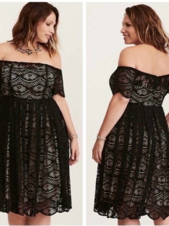 torrid Dresses & Skirts - torrid Black Lace Midi Fit-and-Flare Dress